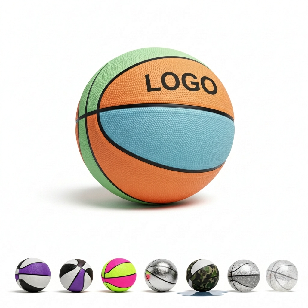 Multi-Color Rubber Size 7 Regulation Basketball