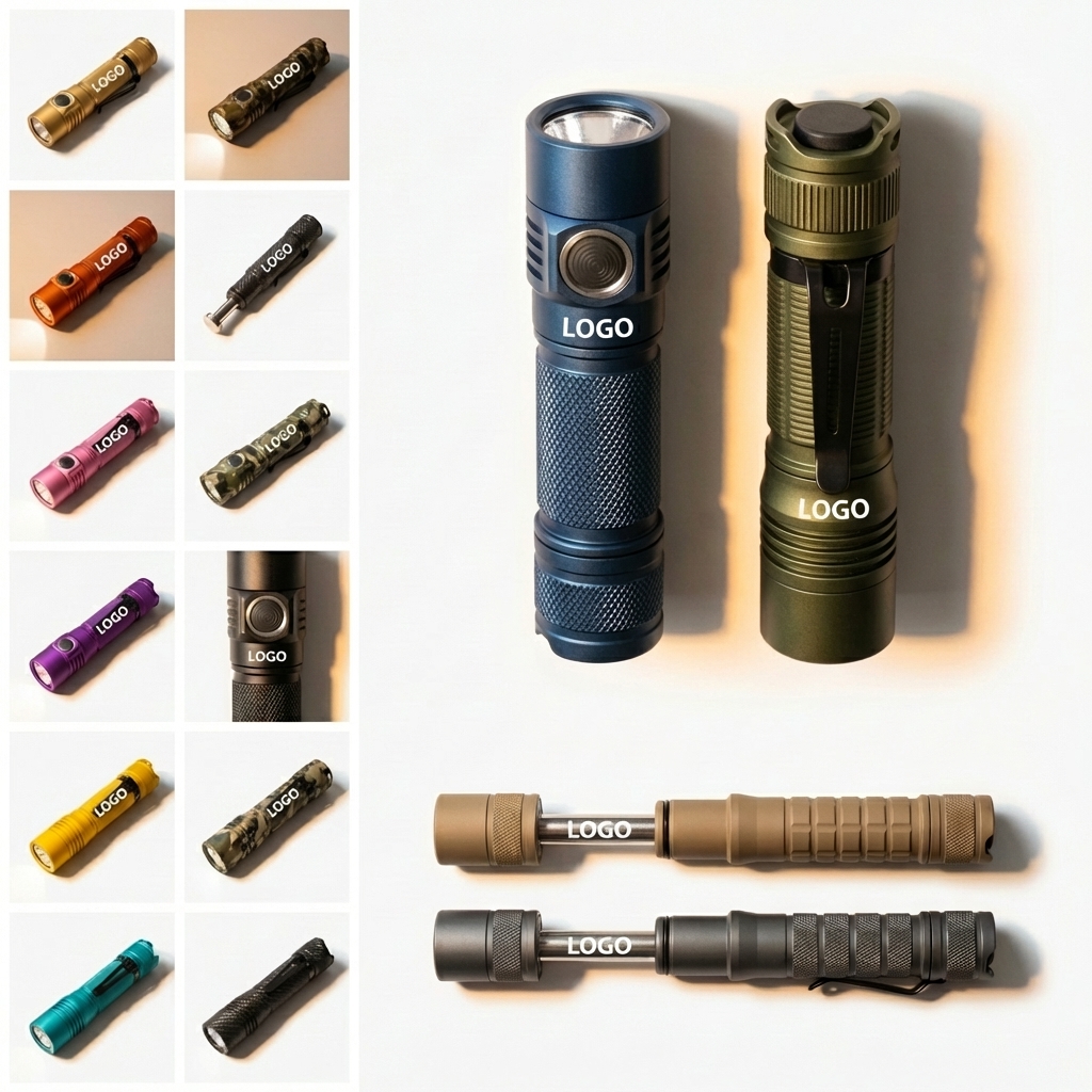 Multi-Color Retractable LED Flashlight Set with Magnetic Base