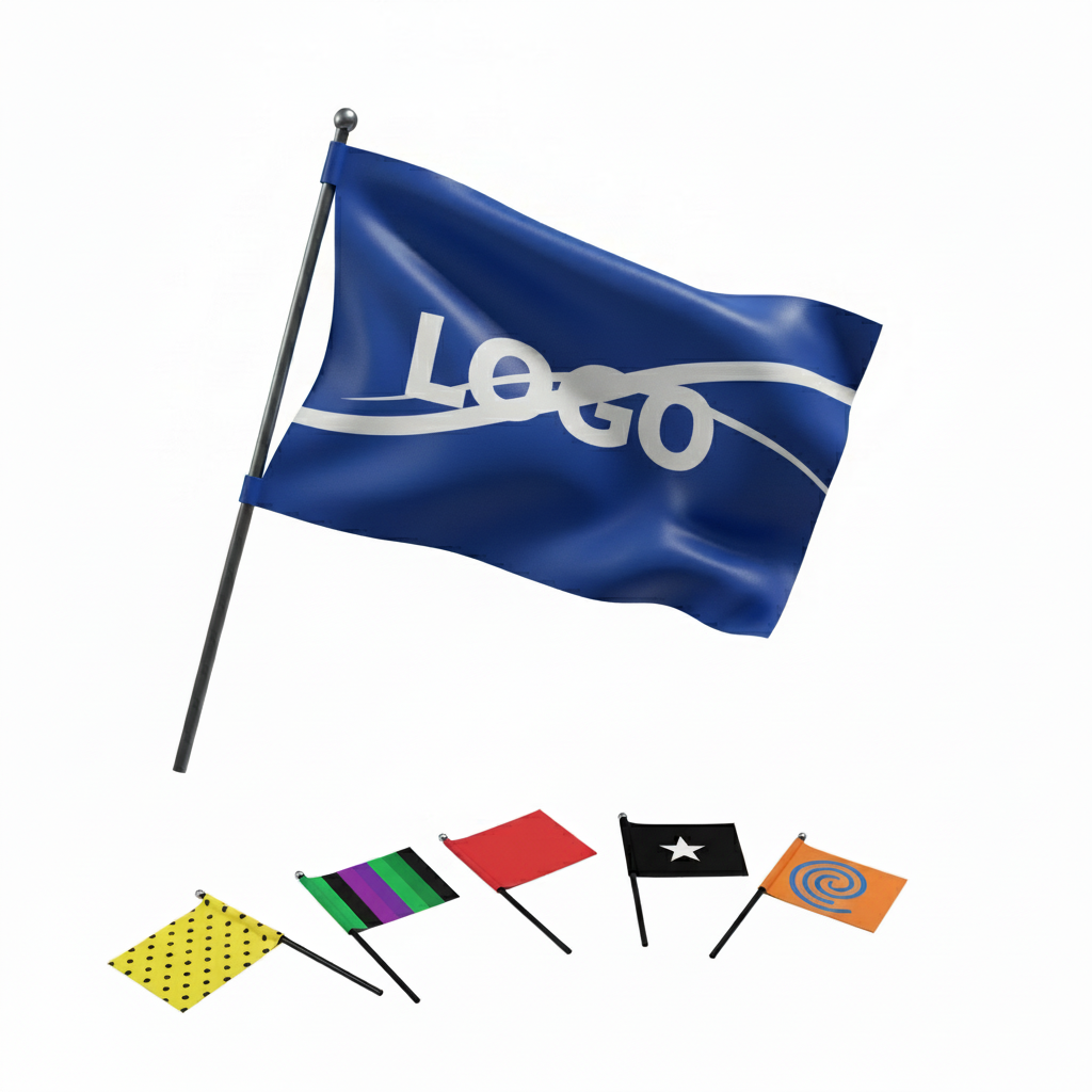 Promotional Handheld Stick Flags - MOQ 100pcs for Parades, Parties & Branding