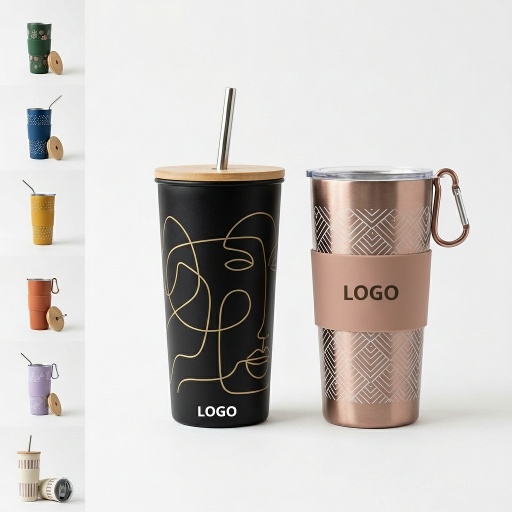 Custom Insulated Stainless Steel Tumbler with Straw