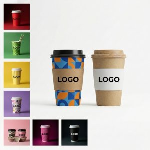 12oz Double-Wall Paper Cups - Assorted Colors & Patterns