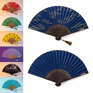 Artisan Breeze Patterned Bamboo Folding Fan